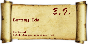 Berzay Ida névjegykártya